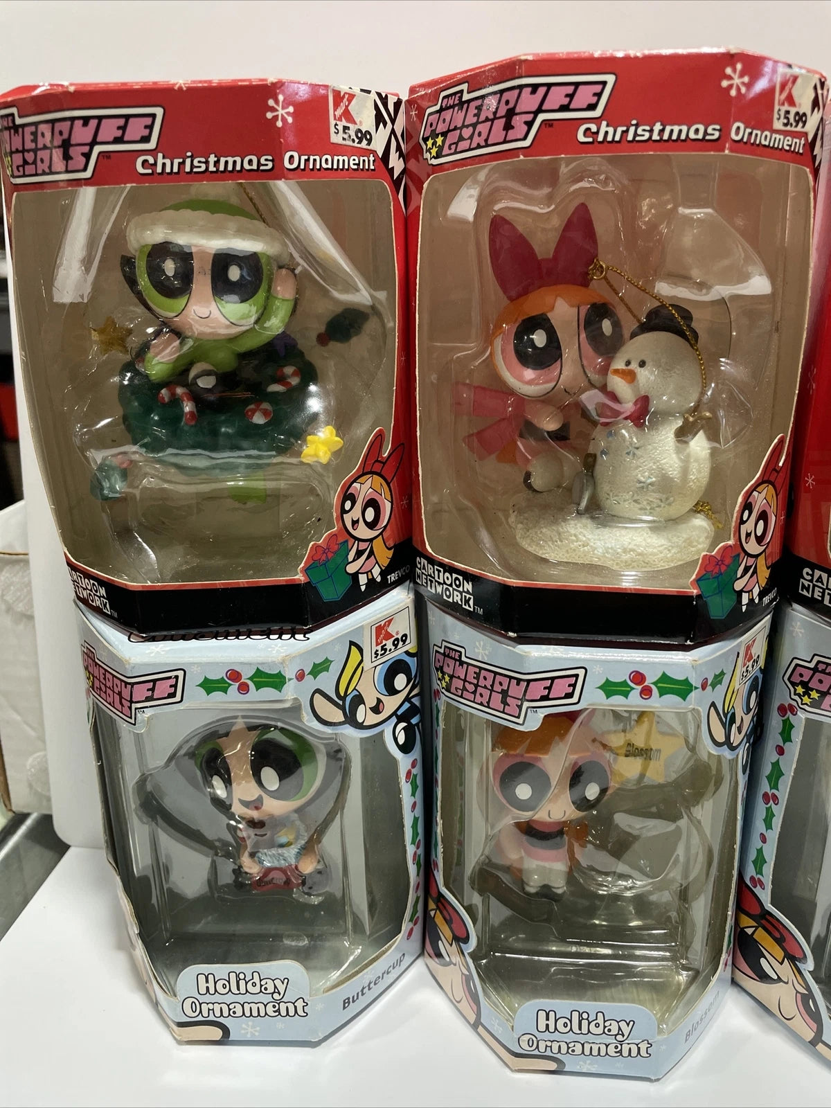 Trevco Cartoon Network The Powerpuff Girls Set Of 6 Christmas Ornaments NEW