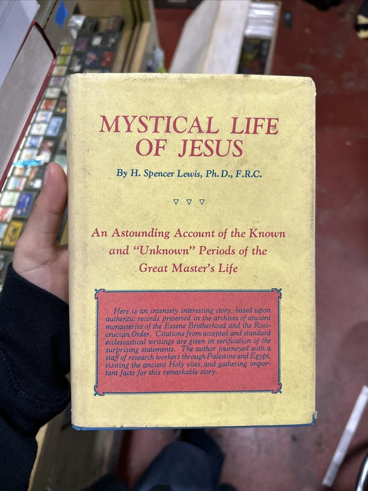 The Mystical Life Of Jesus By Spencer Lewis Vintage 1982 Hardcover DJ