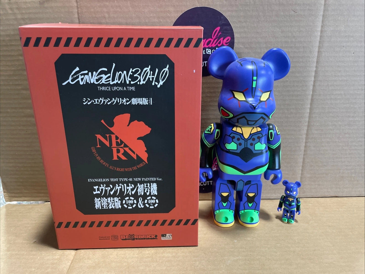 Evangelion Eva 01 New Paint Bearbrick 400% & 100% 2 Pack Medicom