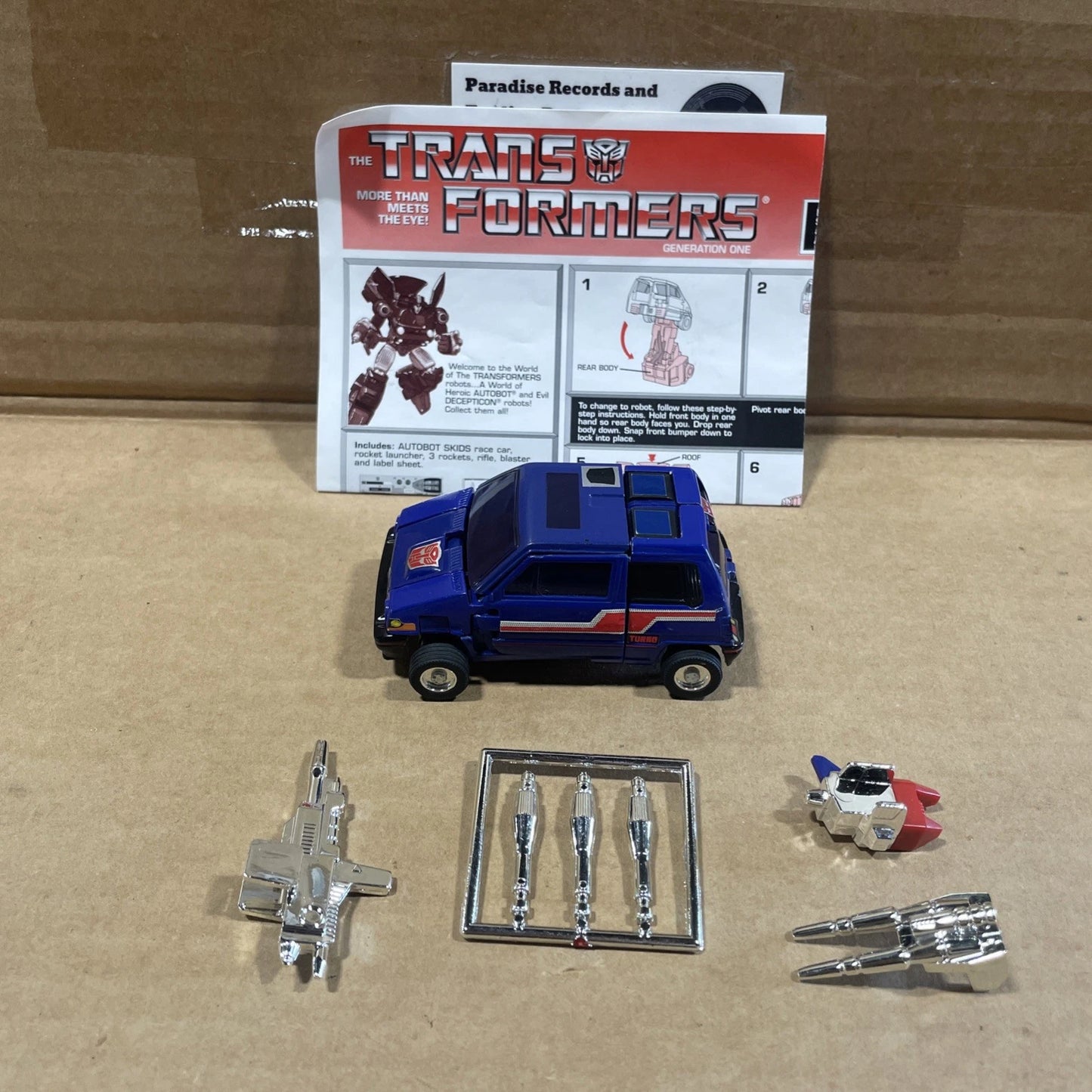 Skids 100% Complete 1985 G1 Transformers Hasbro Vintage Action Figure