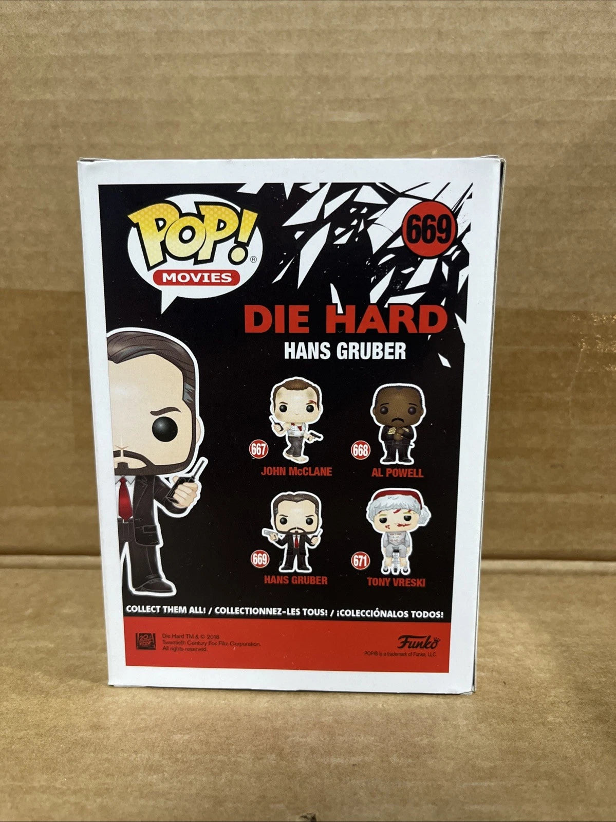 HANS GRUBER - DIE HARD 2018 FUNKO POP #669 FIGURE
