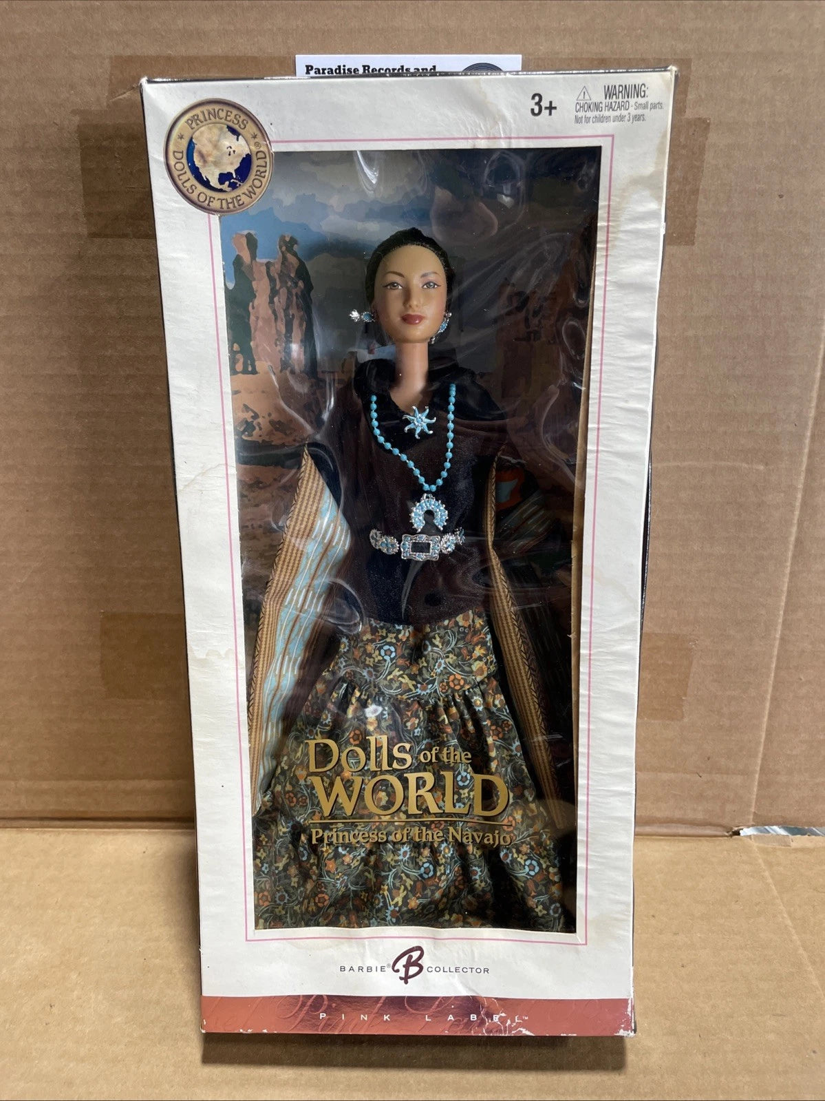 Barbie Dolls of the World Princess of the Navajo Pink Label Damaged Box