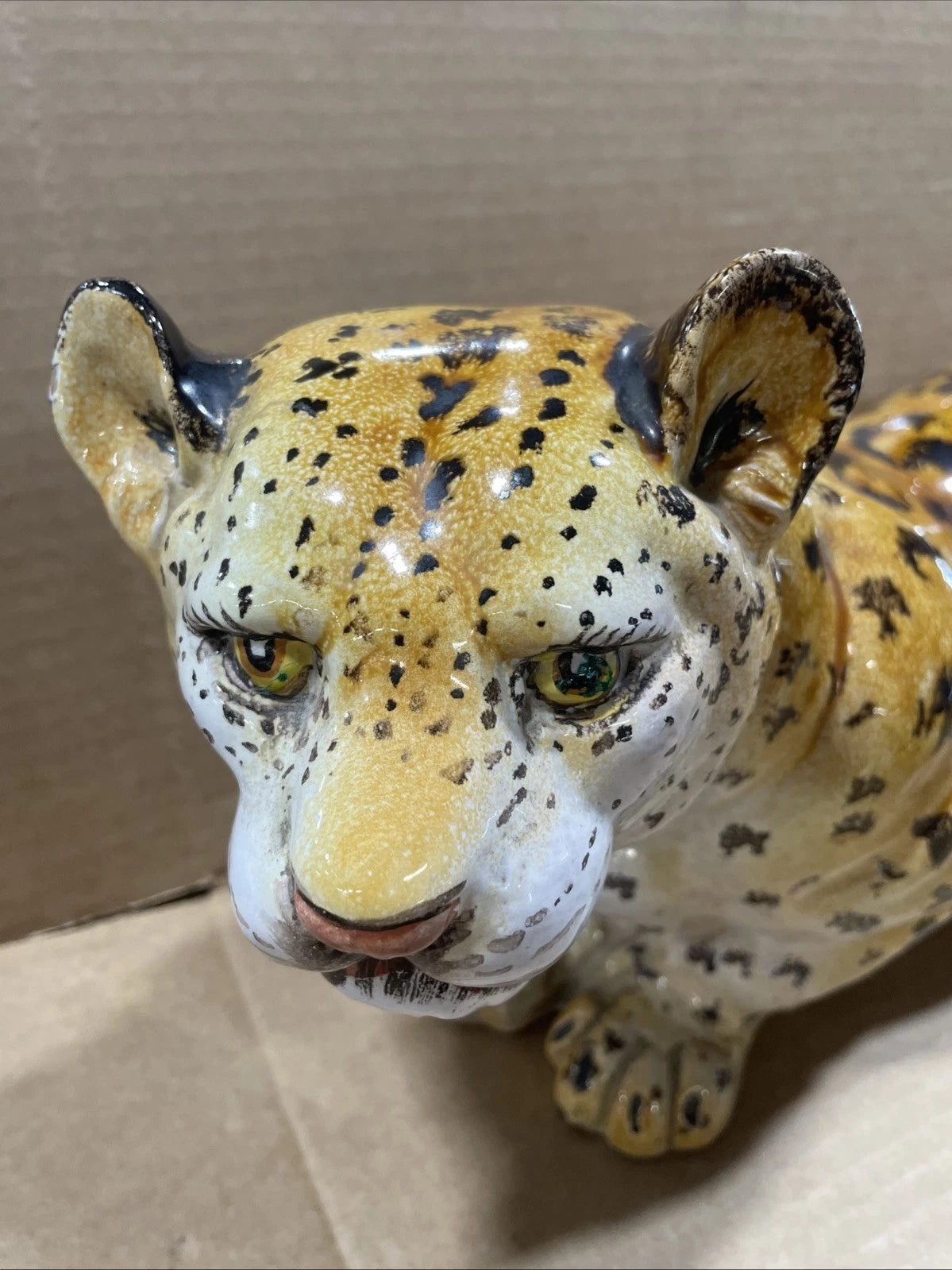 Mid Century Made In Italy Leopard Bengal Cat 20" 104/M Rare Vintage 1970's