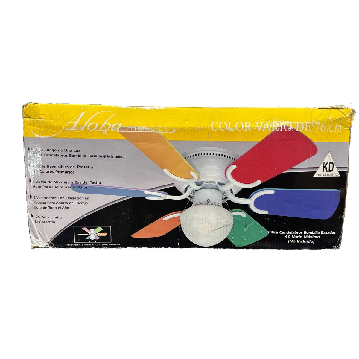 Aloha Breeze Multicolored Ceiling Fan 30” NIB Open Box