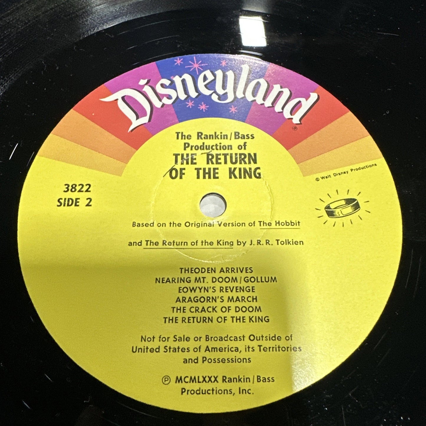 1980 Rankin/Bass The Return of the King (Hobbits) Vinyl LP Record 3822 vg+