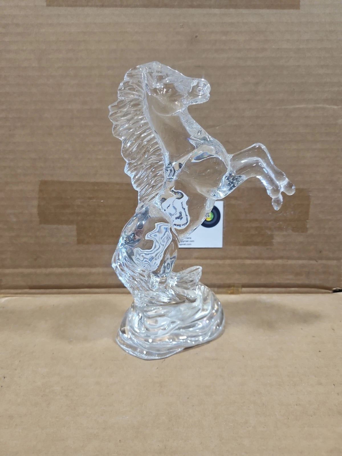 Waterford Crystal Rearing Horse Figurine Paperweight Sculpture 9"