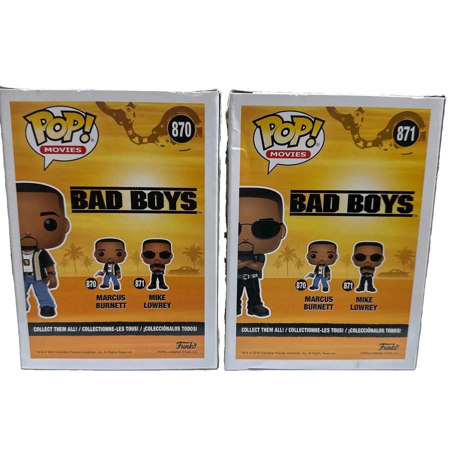 Funko Pop Movies Bad Boys Marcus Burnett 870 Mike Lowrey 871 Set Vinyl Figures
