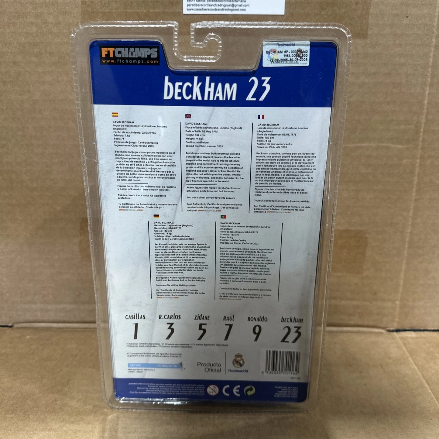 Real Madrid Beckham Beckham 6inch Figure No. 23 Le Madrid