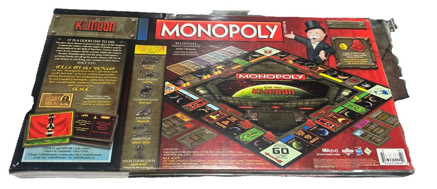 Monopoly Star Trek Klingon Collector’s Edition Board Game - New Sealed