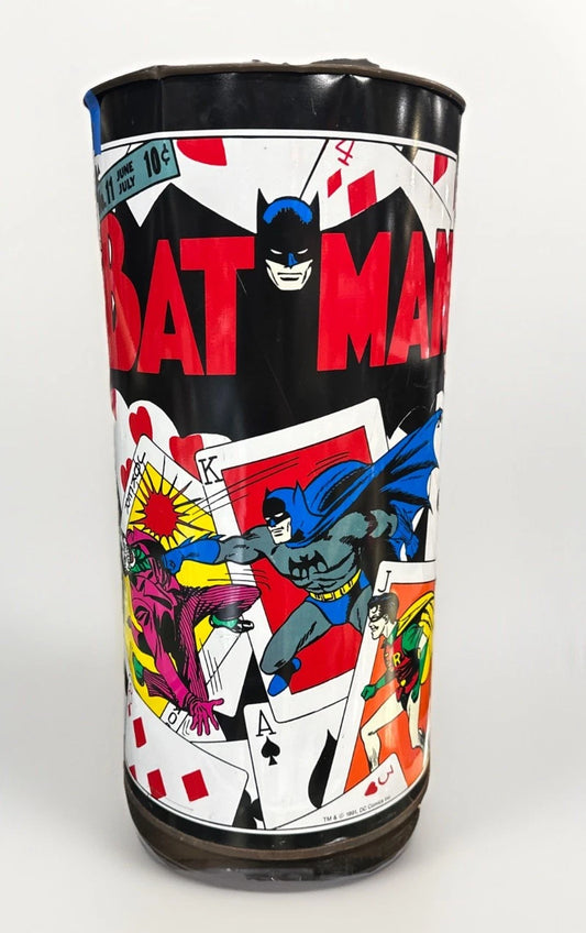 Vintage 70s/80s Batman Superman P&K Metal Comic DC Comics Wastebasket Elgin IL