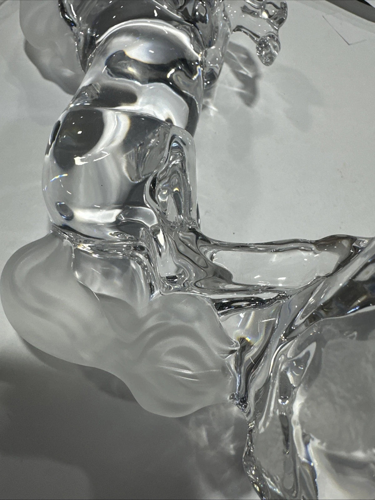 Lenox Fine Crystal Rearing Horse Figurine Frosted Mane & Tail Elegant Decor 8"