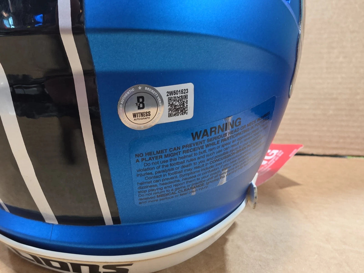 AMON-RA ST BROWN SIGNED DETROIT LIONS RAVE AUTHENTIC SPEED HELMET BECKETT