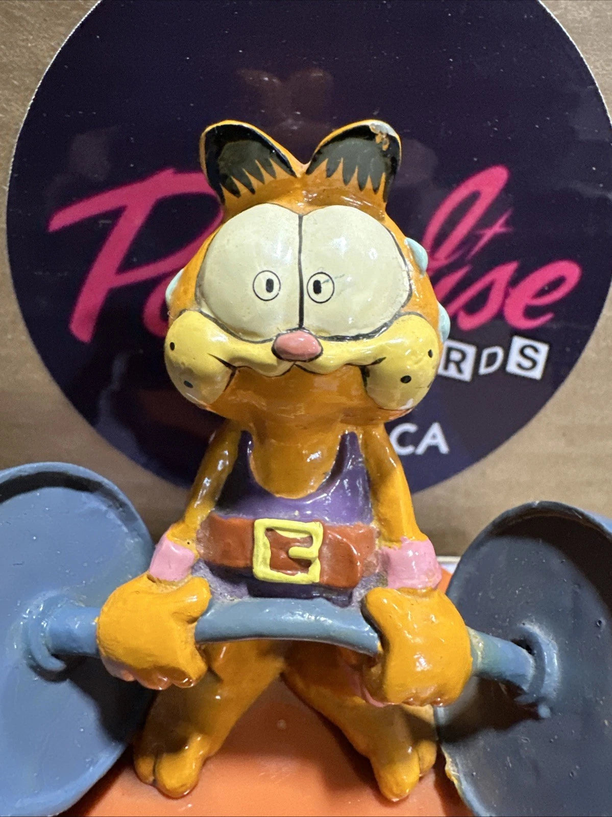 RARE Vintage 1978 “Pumpin Iron” Garfield Figurine Figire By ENESCO w/ Box