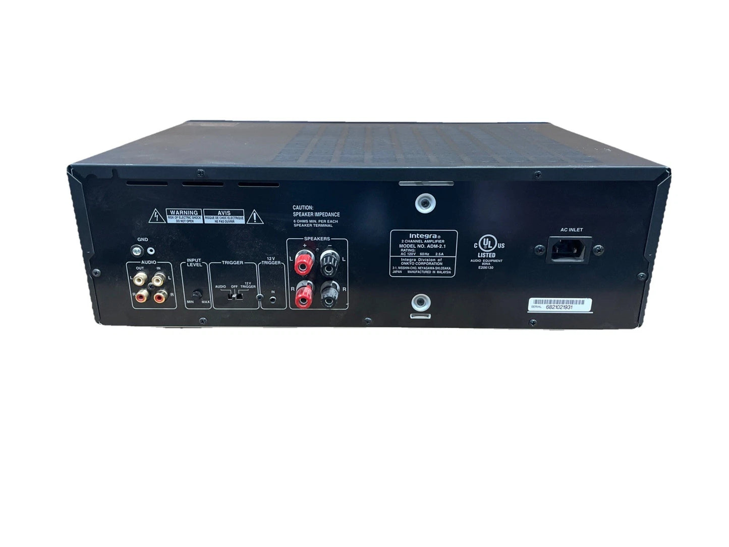 Integra ADM-2.1 WRAT Stereo Power Amplifier 2 Channels 100W/Ch.