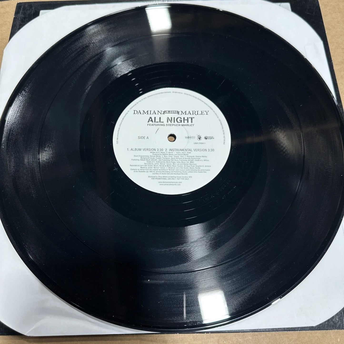 DAMIAN JR GONG MARLEY Stephen Marley All Night PROMO 12" SINGLE EX/NM REGGAE SKA