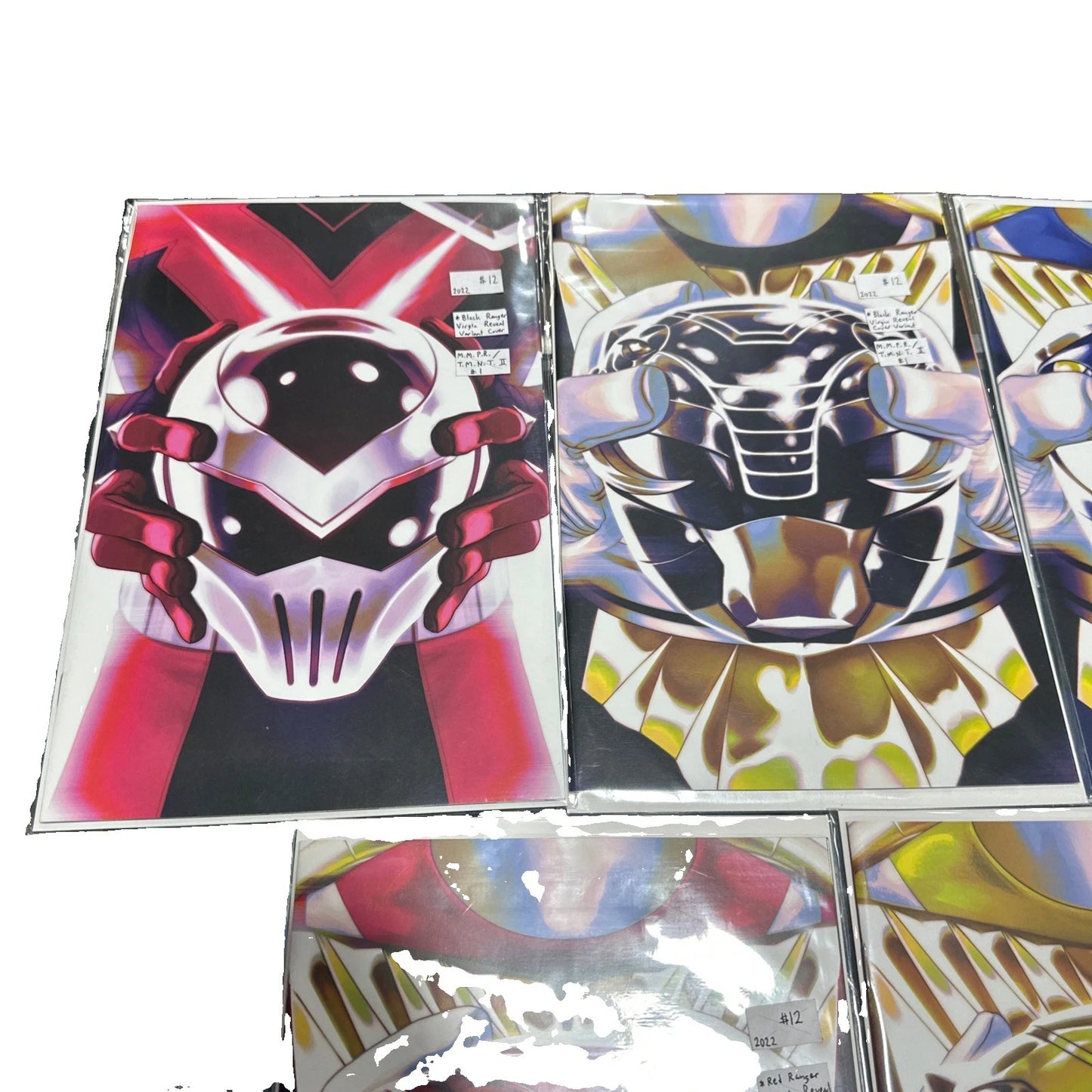 Mighty Morphin Power Rangers 1-5 TMNT 2 #1 Virgin Variant Mask Covers IDW EX