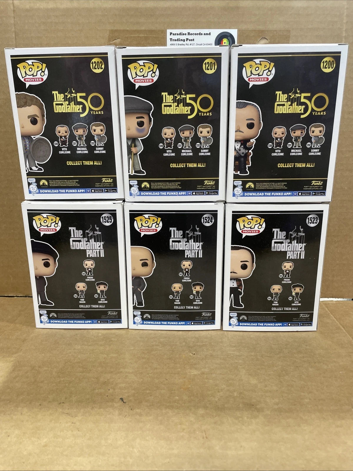 Funko Pop! The Godfather Set #1200-1202 & #1523-1525 Lot Of 6