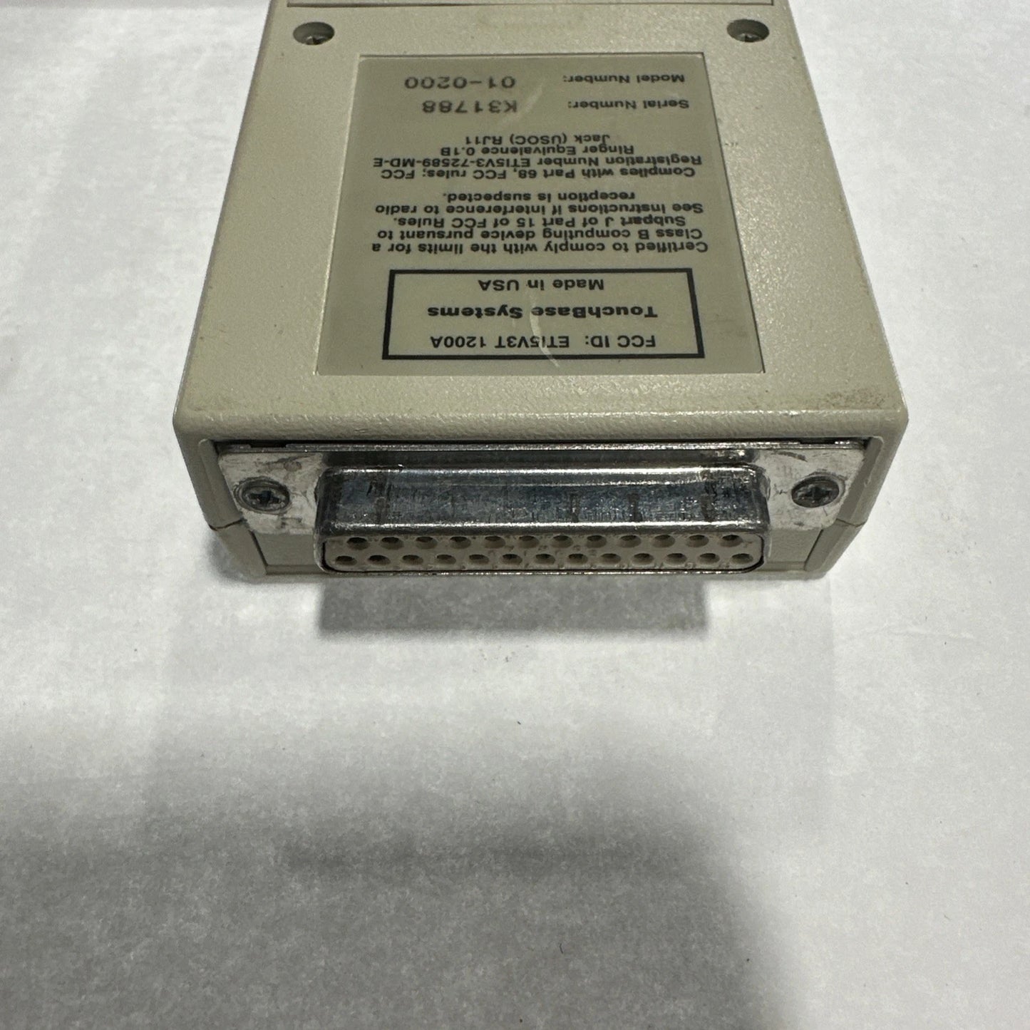 Touchbase Systems 2400 Baud Worlport Portable Modem 01-0200