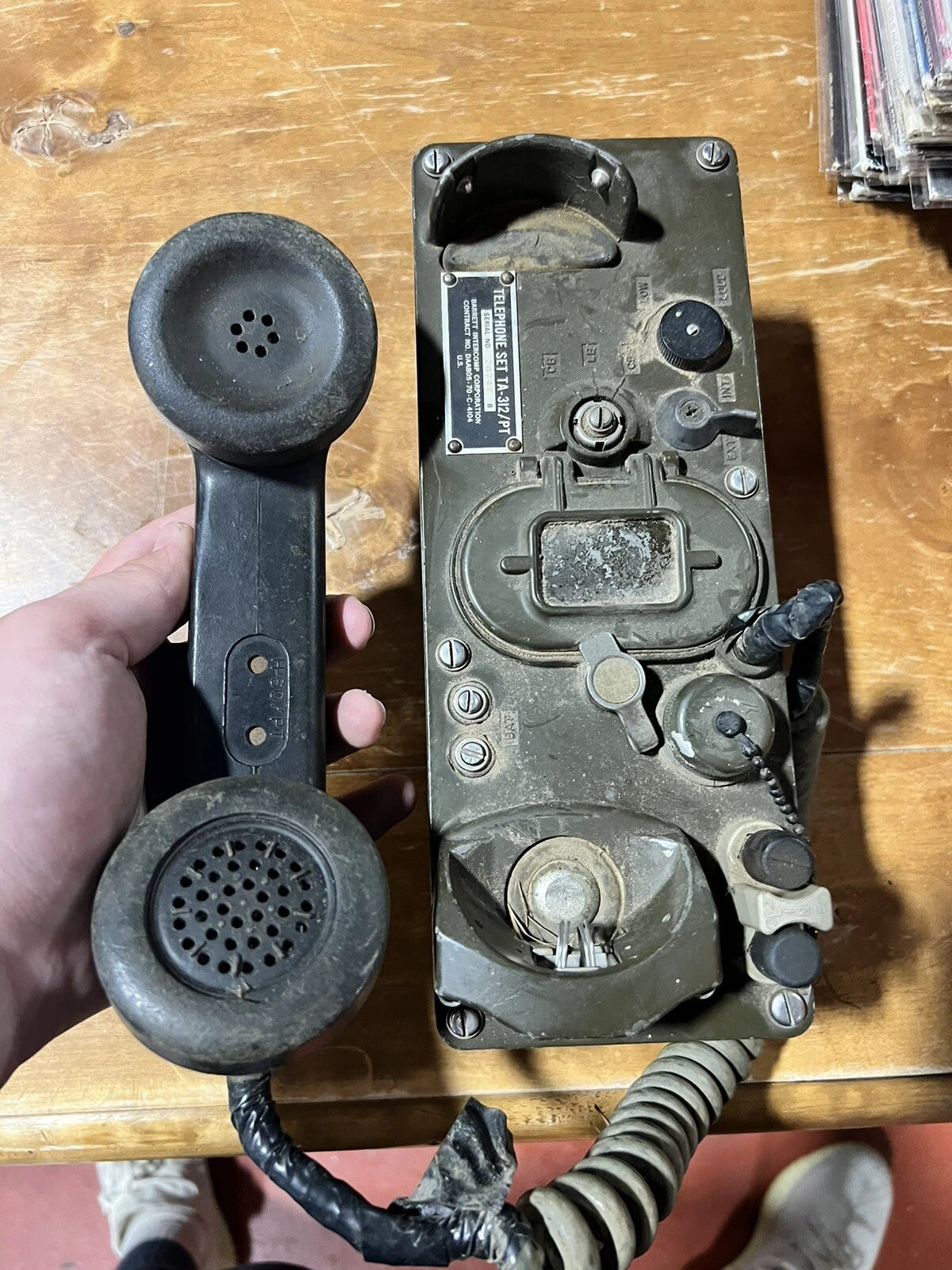 Military US Telephone Instrument Release Goods Interior Vintage