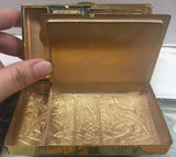 Vtg 1940s Elgin American Beauty Art Deco Cosmetic Compact With Original Holder