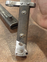 WW1 Austrian Bayonet Knife w/ Scabbard Marked CE-WG Button Works 14” Long