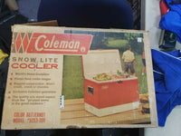 Vintage Coleman Snow Lite Cooler Beige colored Original Box