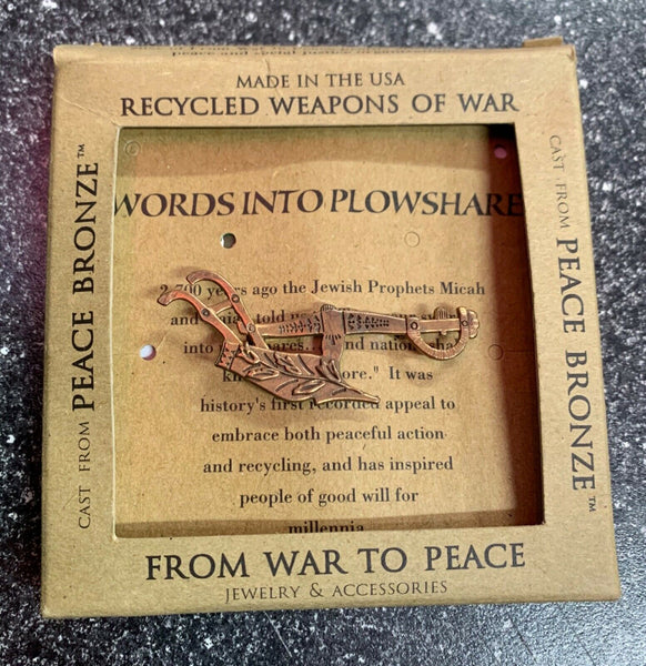Recycled Weapons Of War Swords Into Plowshares Pin
