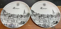 Scarce “Lubingen” Germany B&W Collectors Plate GEGR 1849 Uhlenhorst - Qty Of 2