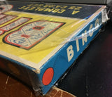 Vintage Bingo Game, 1940 Milton Bradley Family Board Game with Wooden Game Piece