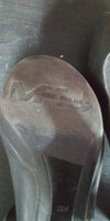 Vintage 90s Marc Fisher Black Leather Platform Chunky Heel Loafers Size 7.5