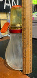 Vintage Glass Nut Grinder with Metal Top Turn Key and Measuring Cup Lid