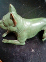 Vintage Authentic Green painted cast iron american bulldog? Dog