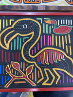 Vintage Kuna Mola Folk Fabric Art Work Embroidery