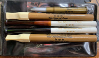 Vintage Novel Ball Point Pens By Levon "Cigar Pens" - Lot of 5 - In Holding Case