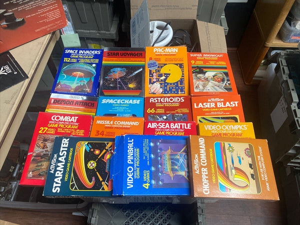 Vintage Atari Game Bundle (15) w/ boxes, manuals & games Tested
