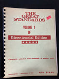 The Great Standards Vol 1 Vintage Spiral Songbook Bicentennial Ed Piano Keyboard