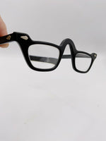 Vintage 1950s Women’s Black Frame Rx Reading Glasses With Embroidered Case