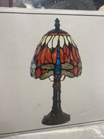 Thomas Pacconi Classics Tiffany Style Accent Night Lamp Light w/ dragonflies 12"