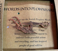 Recycled Weapons Of War Swords Into Plowshares Pin