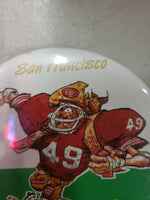 Vintage NFL San Francisco 49ers Cartoon Illustration Pin 1988 EC