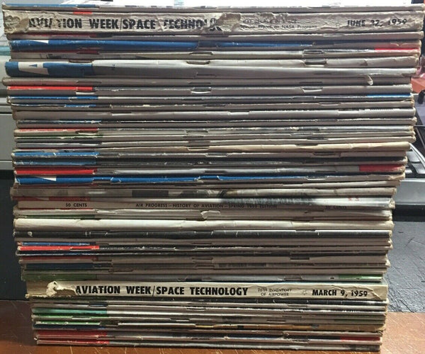 Vintage 1959 Aviation Week Magazines - Condition Varies (qty 10)