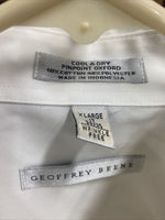 Vtg. Geoffrey Beene Collar Solid White Dress Shirt Mens xl 17 34/35
