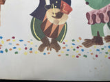 Vintage 1958 Circus Monkey Print by Penn Prints New York Adorable Animals Used