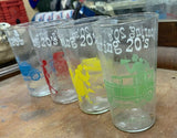 SET OF 4 ANCHOR HOCKING JELLY JAR ROARING 20's DRINKING GLASSES RARE