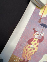 Vintage 1958 Circus Horse and Clown Print by Penn Prints New York Adorable Print