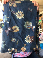 Venice Blues Flowered Vest   VINTAGE MADE IN THE USA