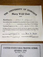 USN USA NAVY 1941-46 Paperowk Certificates Diplomas Honorable Discharge