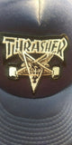 Thrasher Magazine EMBROIDERED SKATE GOAT Skateboard Trucker Hat NAVY