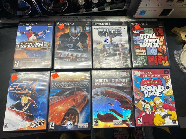 Vintage PS2 Game Bundle Tony Hawk Blitz GTA Mortal Kombat SSX Need for Speed