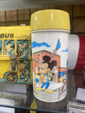 Vintage Walt Disney School Bus Mickey Lunch Box And Thermos Aladdin lunchbox